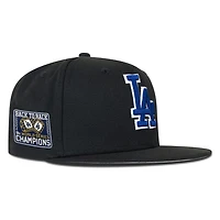 Los Angeles Dodgers Royal Back to WS Champs Ring Patch Grey UV New Era 59FIFTY Fitted Hat