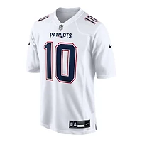 New England Patriots Drake Maye Tundra White Nike Game Jersey