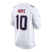 New England Patriots Drake Maye Tundra White Nike Game Jersey