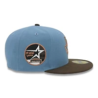 Houston Astros Blue and Brown 35 Great Years Patch Grey UV New Era 59FIFTY Fitted Hat