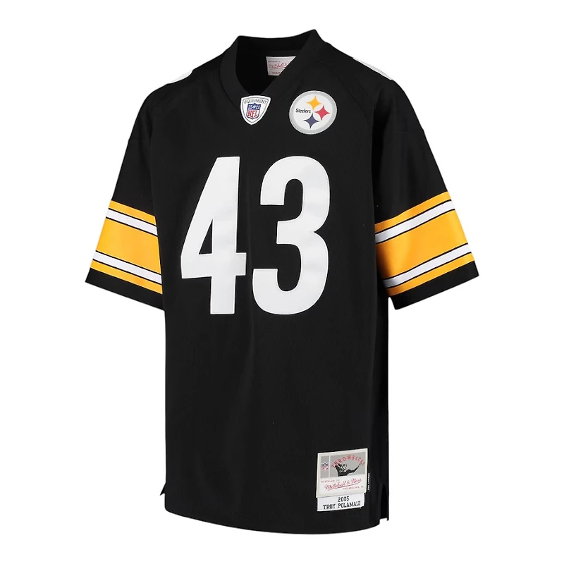 Youth Pittsburgh Steelers Troy Polamalu Black Mitchell & Ness 2005 Throwback Retired Player NFL Jersey