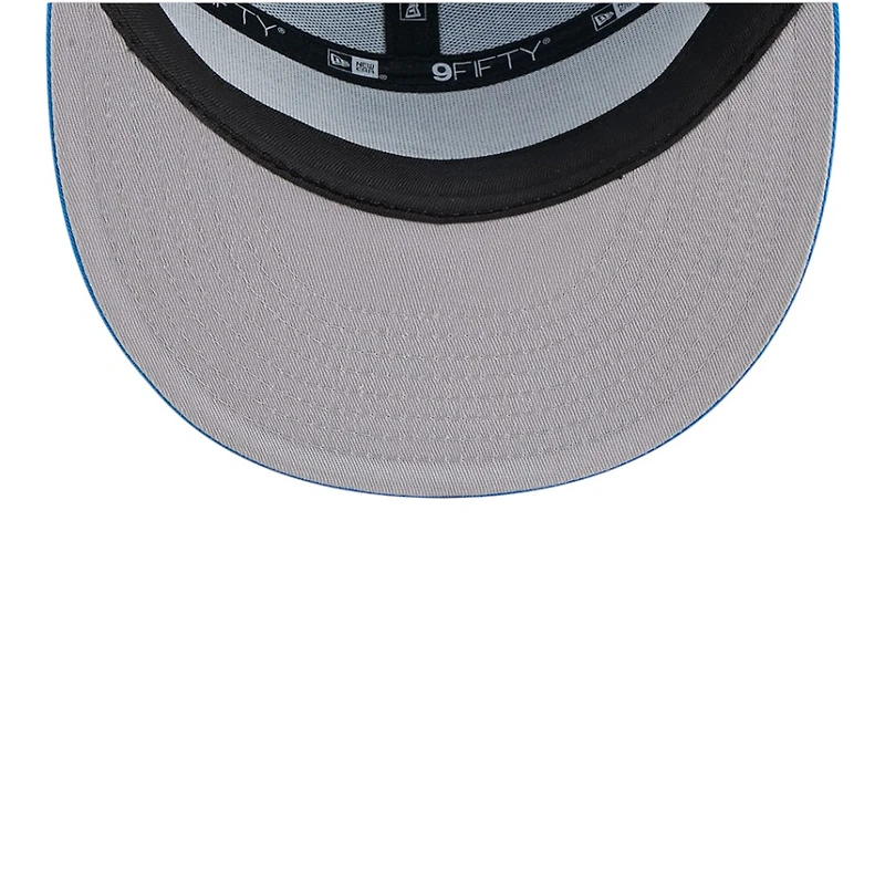 Detroit Lions Blue and Grey Mesh Back Outdoor New Era 9FIFTY Split Panel Snapback Hat