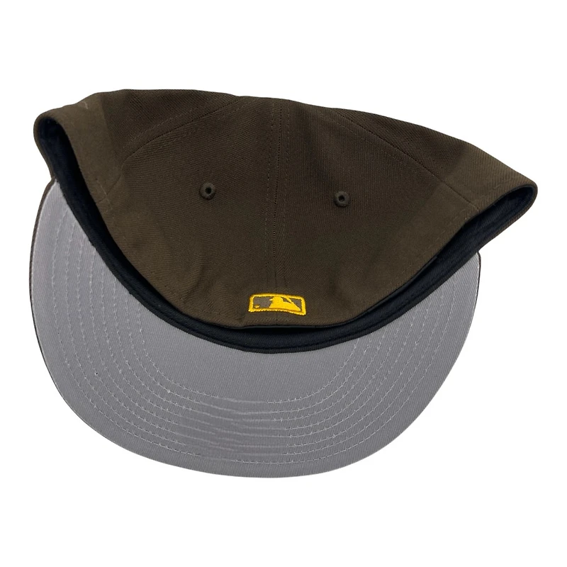 Los Angeles Dodgers Brown with Yellow Outline Grey UV New Era 59FIFTY Fitted Hat