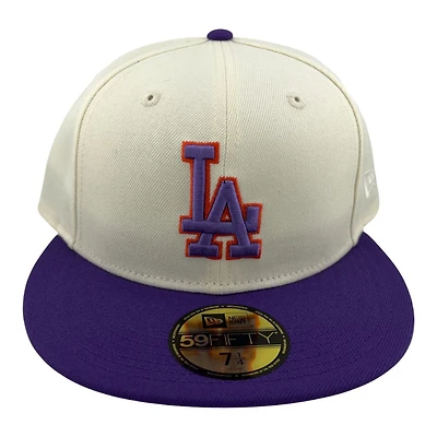 Los Angeles Dodgers Chrome and Purple 2Tone with Red Outline Grey UV New Era 59FIFTY Fitted Hat