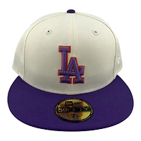 Los Angeles Dodgers Chrome and Purple 2Tone with Red Outline Grey UV New Era 59FIFTY Fitted Hat