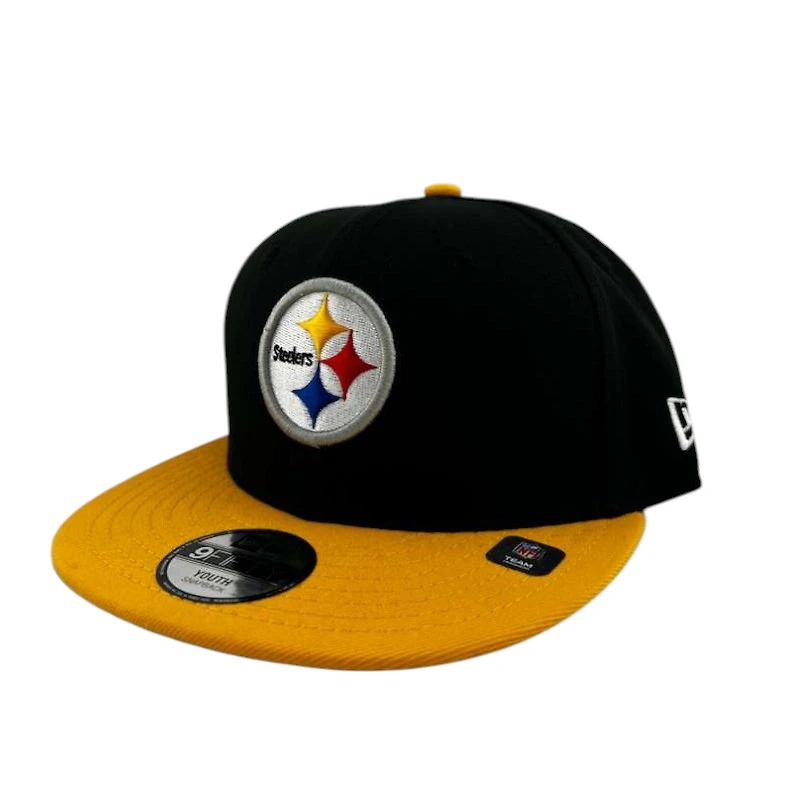 Youth Pittsburgh Steelers Black and Yellow Basic New Era 9FIFTY Snapback Hat