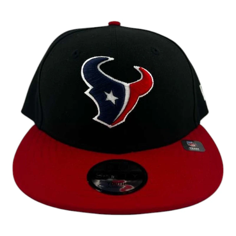 Youth Houston Texans Black and Red Basic New Era 9FIFTY Snapback Hat