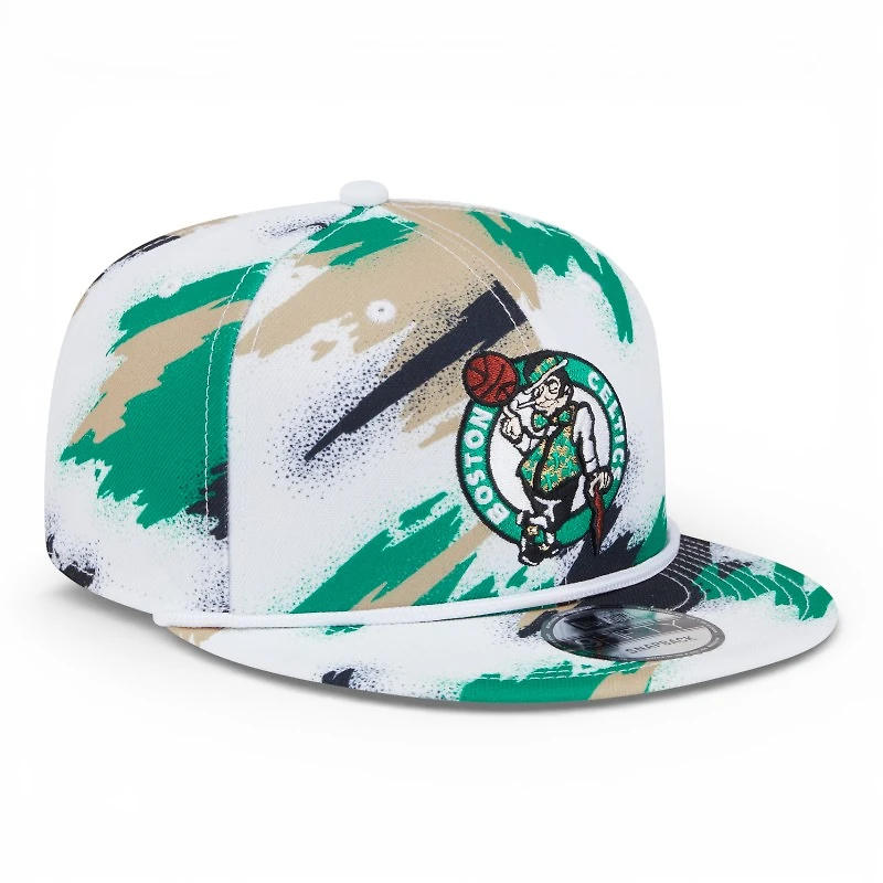 Boston Celtics White Paint Splatter Rope New Era 9FIFTY Snapback