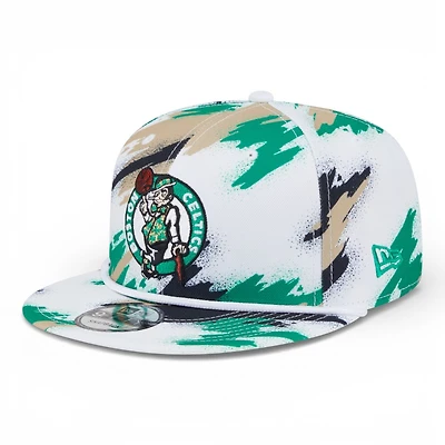 Boston Celtics White Paint Splatter Rope New Era 9FIFTY Snapback
