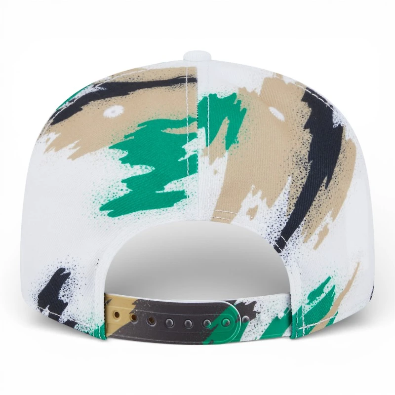 Boston Celtics White Paint Splatter Rope New Era 9FIFTY Snapback