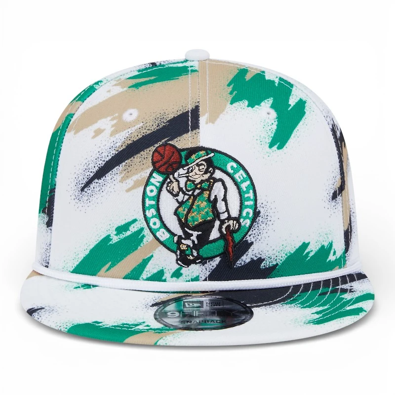 Boston Celtics White Paint Splatter Rope New Era 9FIFTY Snapback