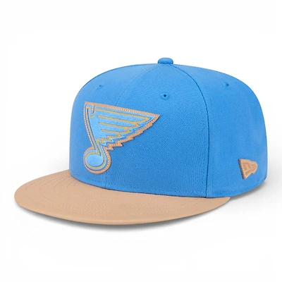 St. Louis Blues Blue and Leather Visor NHL New Era 59FIFTY Fitted Hat
