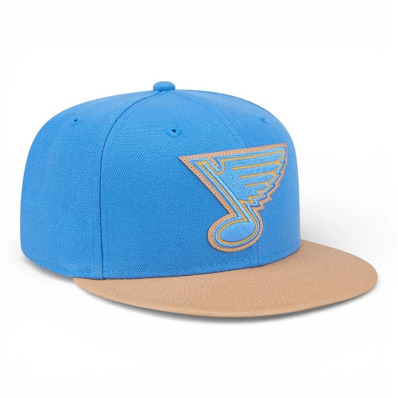 St. Louis Blues Blue and Leather Visor NHL New Era 59FIFTY Fitted Hat