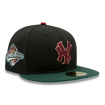 New York Yankees Black and Dark Green 1996 WS Patch Icy Blue UV Era 59FIFTY Fitted Hat