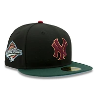 New York Yankees Black and Dark Green 1996 WS Patch Icy Blue UV Era 59FIFTY Fitted Hat
