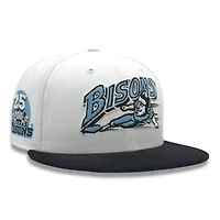 Buffalo Bisons White with Black Corduroy 25th Anniversary Patch Icy Blue UV MiLB New Era 59FIFTY Fitted Hat