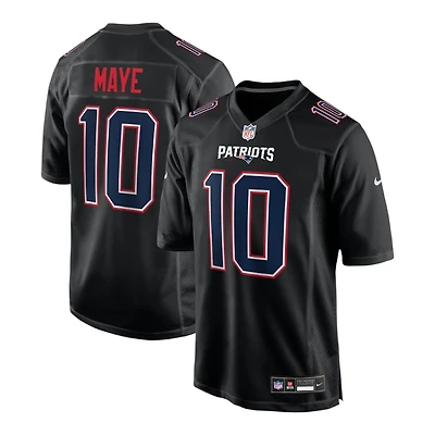 New England Patriots Drake Maye Nike Carbon Black Fashion Game Jersey