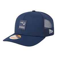 New England Patriots Navy 2025 NFL Sideline New Era 9SEVENTY Trucker Adjustable Snapback Hat