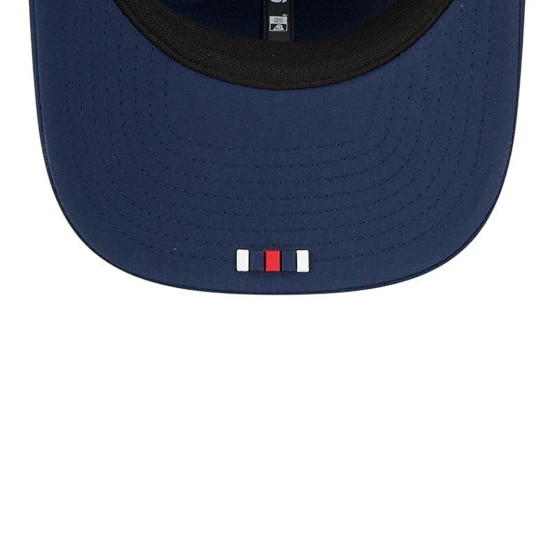 New England Patriots Navy 2025 NFL Sideline New Era 9SEVENTY Trucker Adjustable Snapback Hat