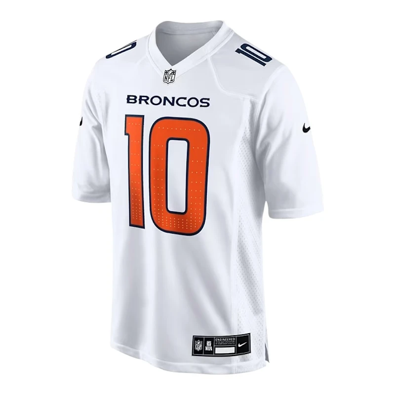 Denver Broncos Bo Nix Tundra White Nike Game Jersey