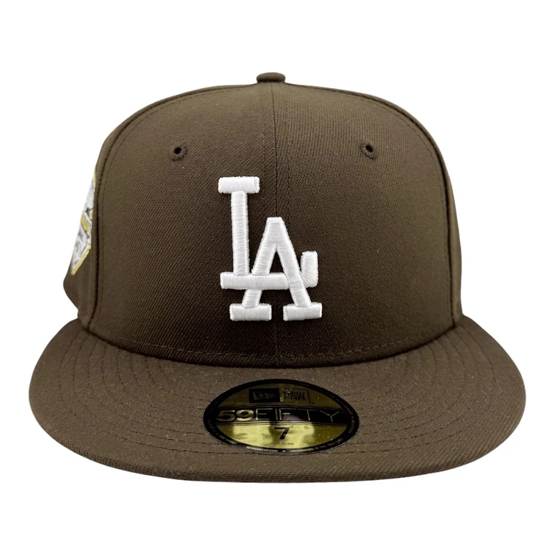 Los Angeles Dodgers Walnut Brown 2025 World Series Champions Patch Black UV New Era 59FIFTY Fitted Hat
