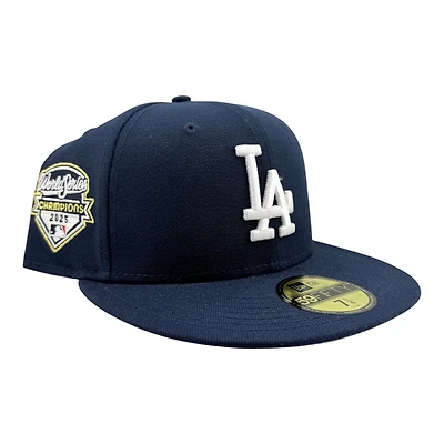 Los Angeles Dodgers Oceanside Blue 2025 World Series Champions Patch Grey UV New Era 59FIFTY Fitted Hat