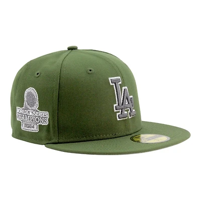 Los Angeles Dodgers Green 2024 WS Champions Patch Grey UV New Era 59FIFTY Fitted Hat