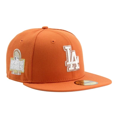 Los Angeles Dodgers Orange 2024 WS Participant Patch Grey UV New Era 59FIFTY Fitted Hat
