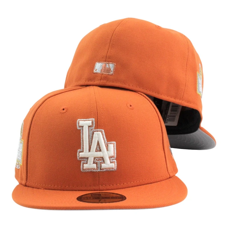 Los Angeles Dodgers Orange 2024 WS Participant Patch Grey UV New Era 59FIFTY Fitted Hat