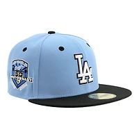 Los Angeles Dodgers Light Blue and Black 50th Anniversary Patch Grey UV New Era 59FIFTY Fitted Hat