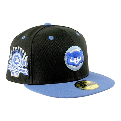 Chicago Cubs Black and Blue Two Tone 1990 ASG Patch Grey UV New Era 59FIFTY Fitted Hat
