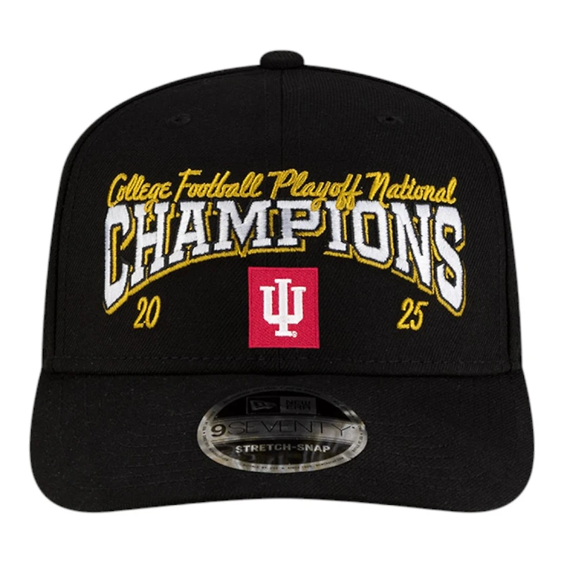Indiana Hoosiers Black College Football Playoff 2025 National Champions New Era 9SEVENTY Stretch-Snap Hat