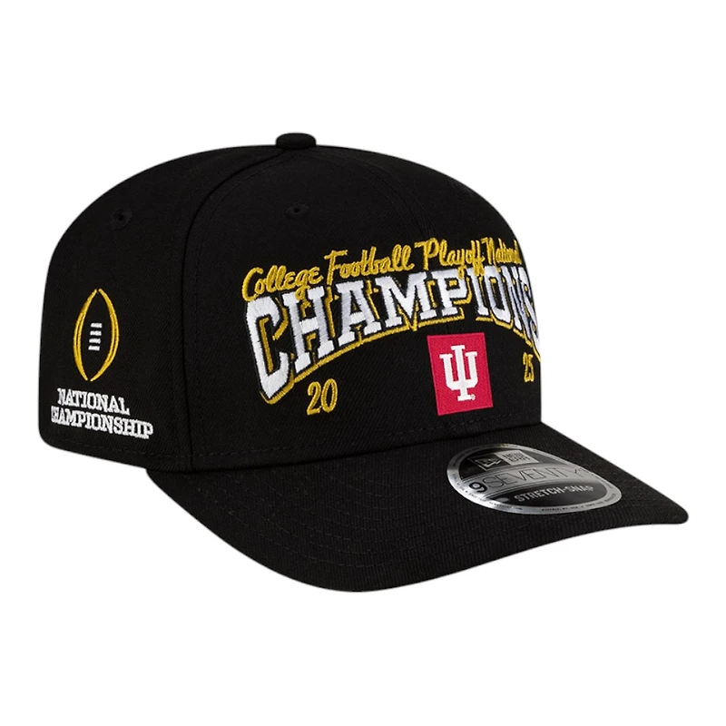 Indiana Hoosiers Black College Football Playoff 2025 National Champions New Era 9SEVENTY Stretch-Snap Hat