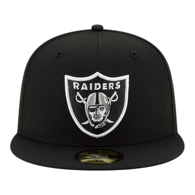 Las Vegas Raiders Black and Silver Logo Grey UV New Era 59FIFTY Fitted Hat