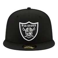 Las Vegas Raiders Black and Silver Logo Grey UV New Era 59FIFTY Fitted Hat