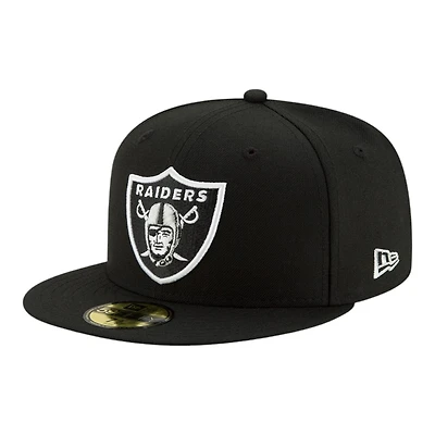 Las Vegas Raiders Black and Silver Logo Grey UV New Era 59FIFTY Fitted Hat