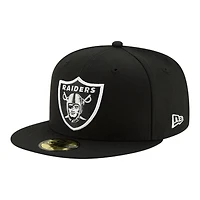 Las Vegas Raiders Black and Silver Logo Grey UV New Era 59FIFTY Fitted Hat