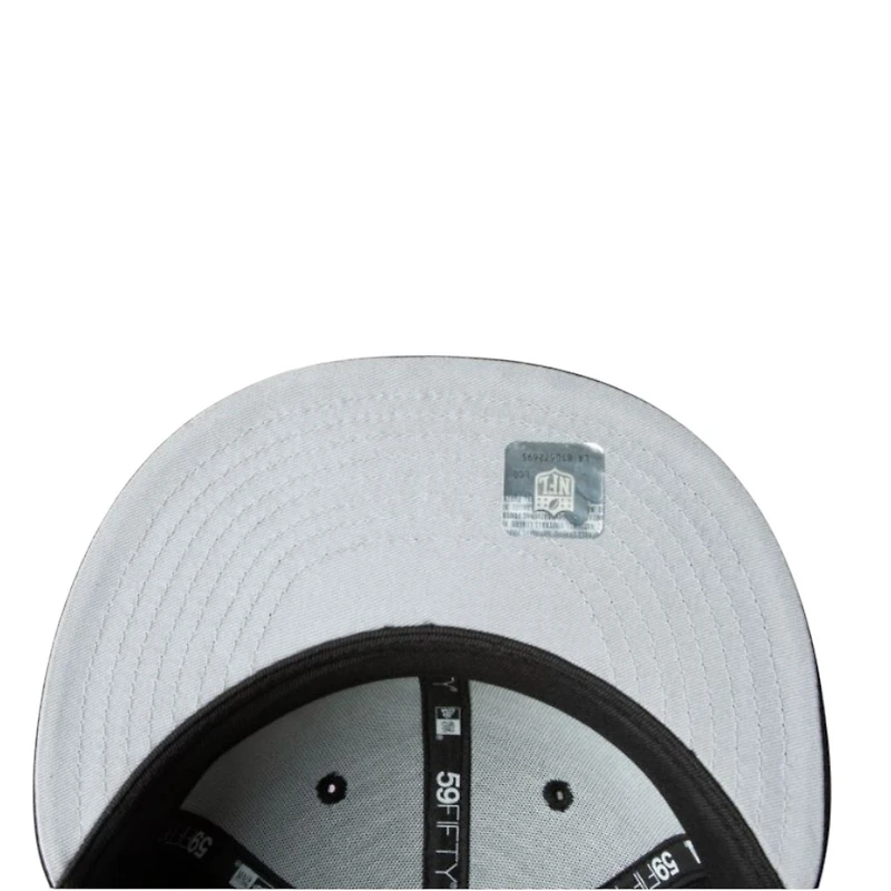 Las Vegas Raiders Black and Silver Logo Grey UV New Era 59FIFTY Fitted Hat