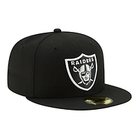 Las Vegas Raiders Black and Silver Logo Grey UV New Era 59FIFTY Fitted Hat