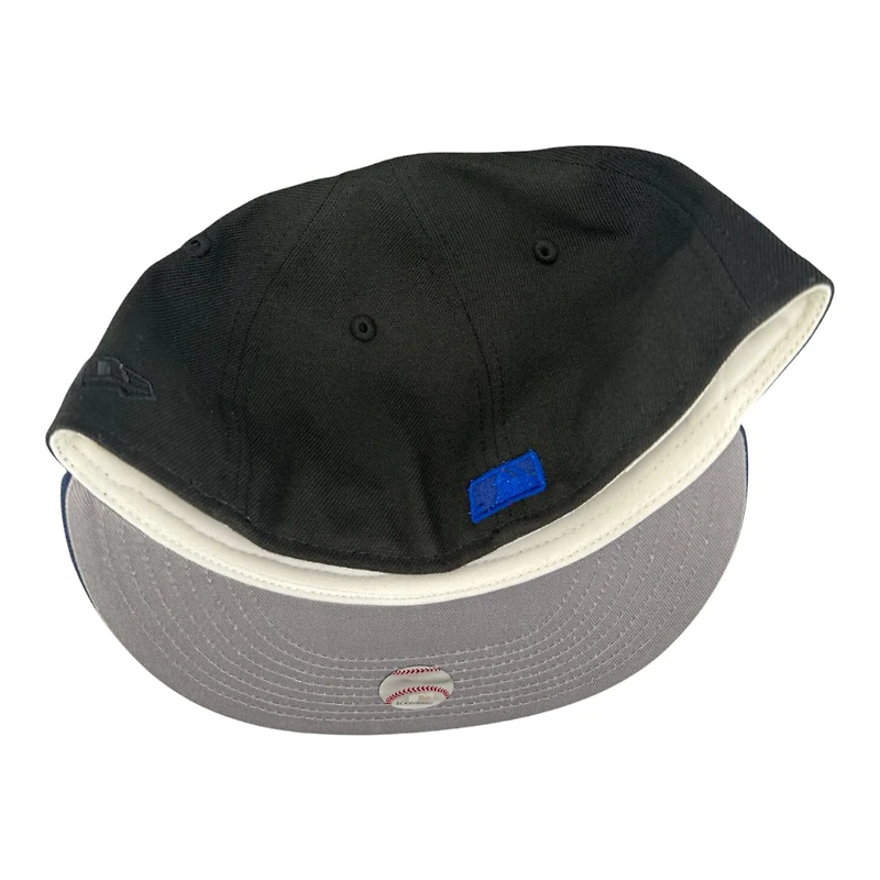 Los Angeles Dodgers Black and Ocean Blue Two Tone 2024 WS Champs Patch Grey UV New Era 59FIFTY Fitted Hat