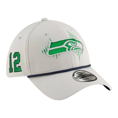 Seattle Seahawks Wolf Gray Rivalries Collection Sideline New Era 39THIRTY Flex Fit Hat