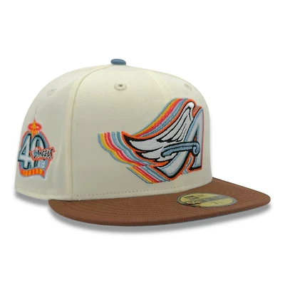 Los Angeles Angels Chrome and Walnut 40th Anniversary Patch Sky Blue UV New Era 59FIFTY Fitted Hat