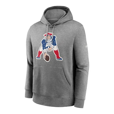 New England Patriots Gray Rewind Club Nike Pullover Hoodie
