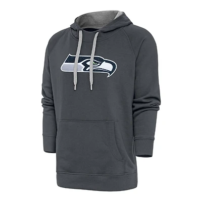 Seattle Seahawks Charcoal Victory Antigua Mens Long Sleeve Hoodie