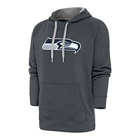 Seattle Seahawks Charcoal Victory Antigua Mens Long Sleeve Hoodie