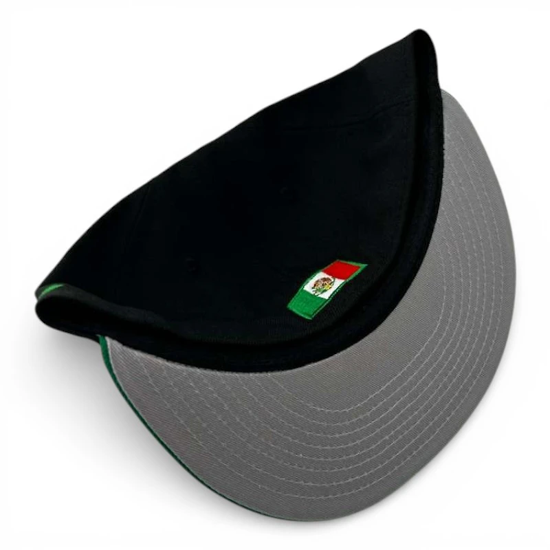 Mexico Black and Green "M" Logo "Viva La Raza Collection" Grey UV New Era 59FIFTY Fitted Hat