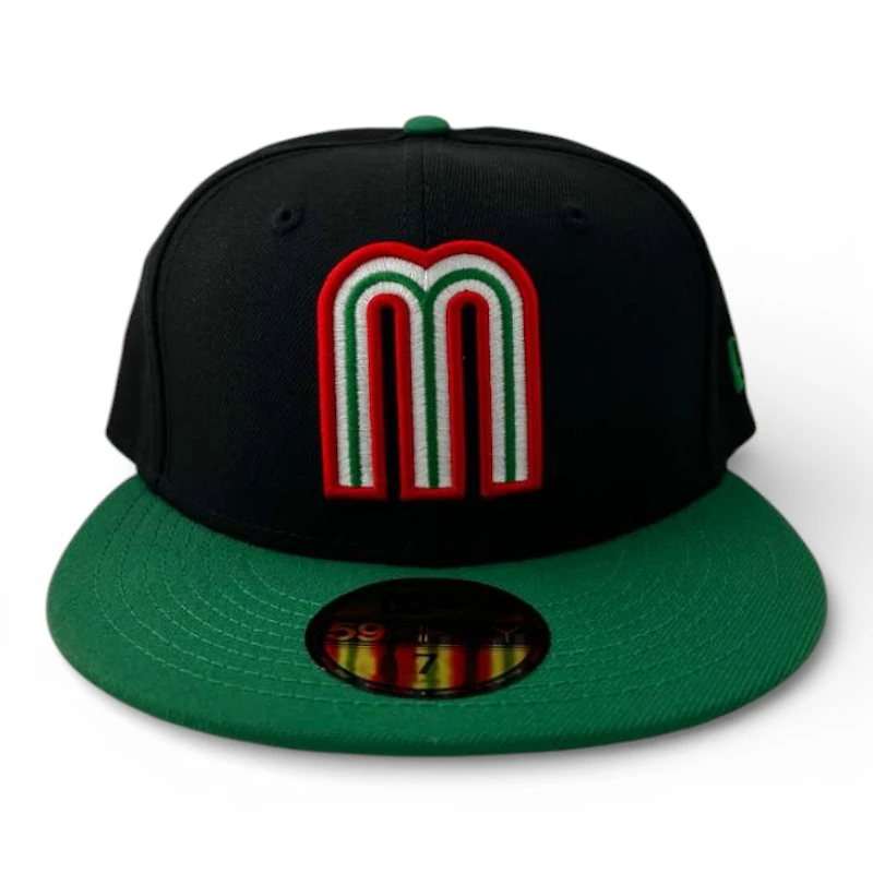 Mexico Black and Green "M" Logo "Viva La Raza Collection" Grey UV New Era 59FIFTY Fitted Hat