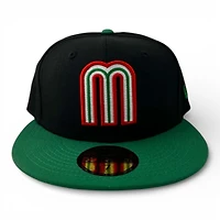 Mexico Black and Green "M" Logo "Viva La Raza Collection" Grey UV New Era 59FIFTY Fitted Hat