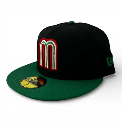 Mexico Black and Green "M" Logo "Viva La Raza Collection" Grey UV New Era 59FIFTY Fitted Hat