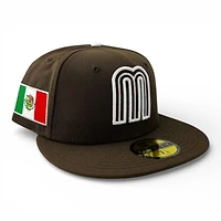 Mexico Walnut "M" Logo "Viva La Raza Collection" Grey UV New Era 59FIFTY Fitted Hat